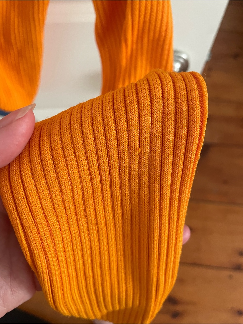 Diesel Orange Ribbed Zip Top with Navy Trim - Picture 8 of 9